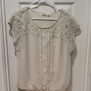 Cato Women's Beige Lace Blouse